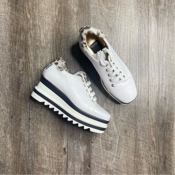 Marco Moreo White Leather Chunky Platform Sneakers Size 6 - Picture 11 of 11